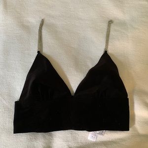 Zara velour top with chain straps